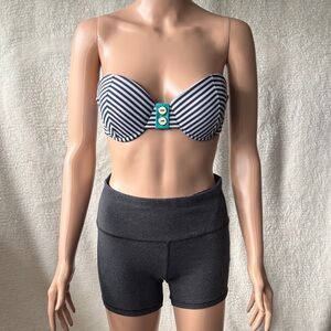 XHILARATION Striped Strapless Bra Sz L and 90 Degrees Gray Short Sz S used